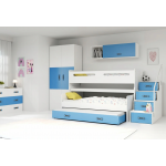 Trojlôžková poschodová posteľ Max1 200x80cm bielo modrá